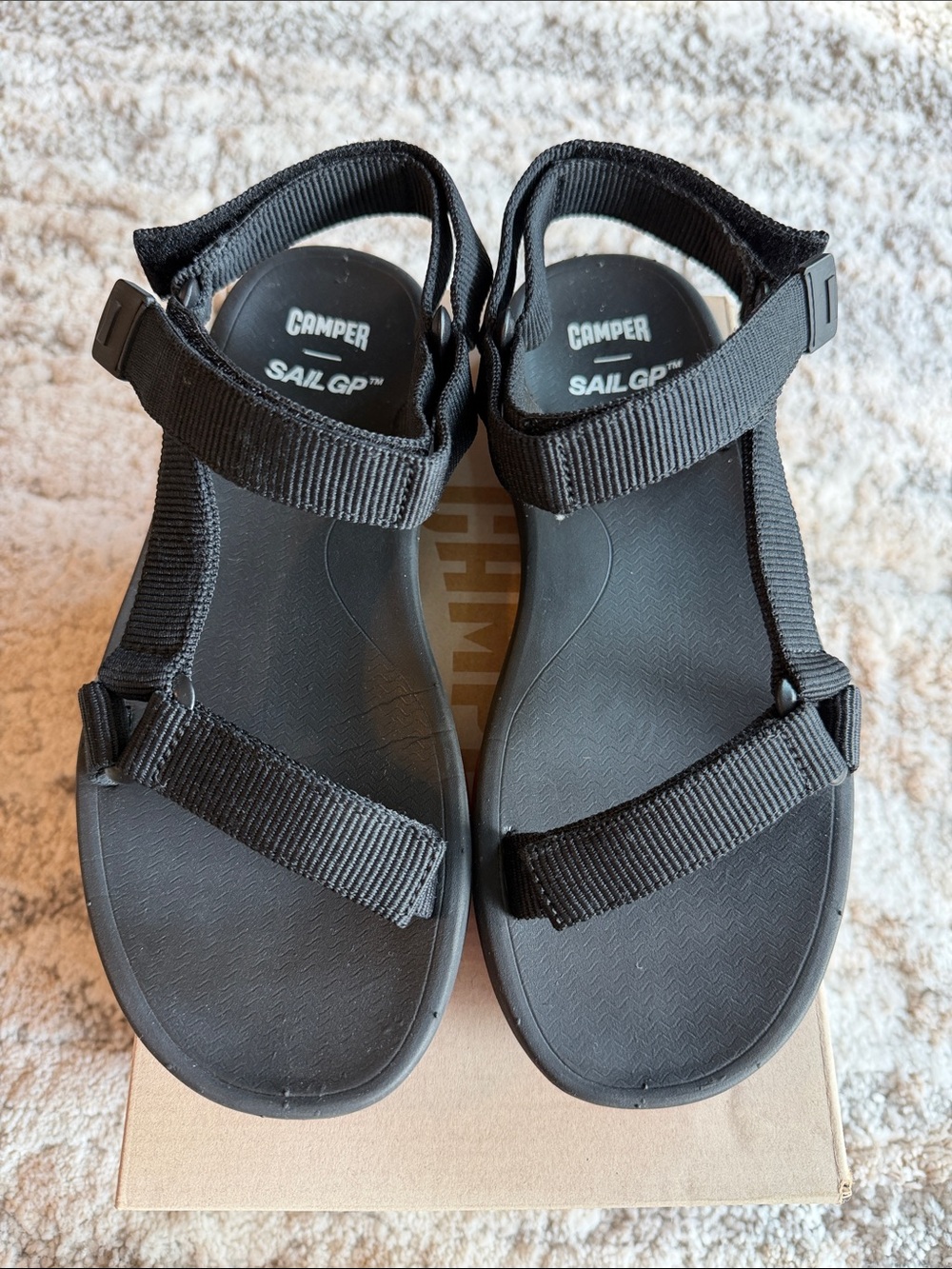 Camper Black Sail GP Adjustable Strap Sandals